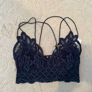 Free People Adella Bralette in Navy -NWT